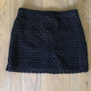 Black Crocheted Mini Skirt